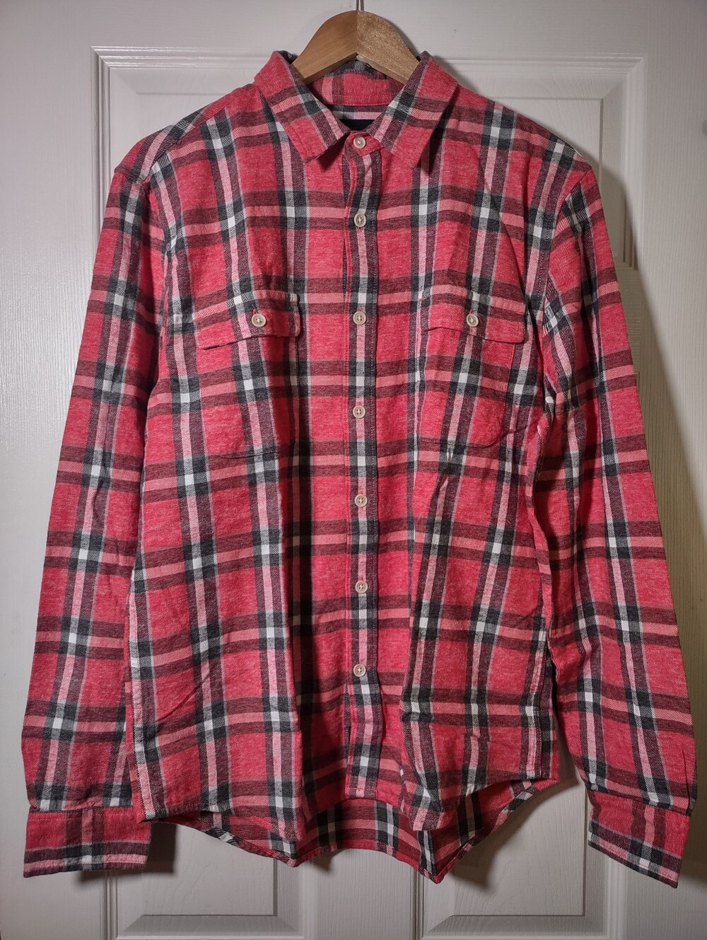 Lucky Brand Flannel Shirt With Plaid Design, 100% Cotton